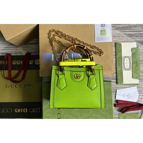 Gucci Diana lizard mini bag in Green lizard