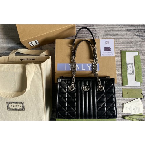 Gucci Marmont Small Tote bag in Black matelasse leather Gucci Marmont Small Tote bag in Black matelasse leather