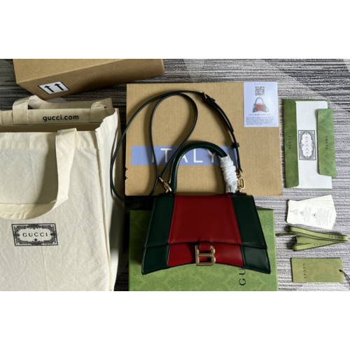 Gucci x Balenciaga The Hacker Project small Hourglass bag in Green and red leather