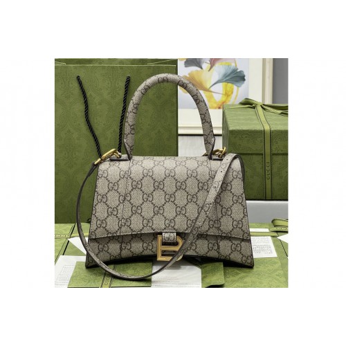 Gucci x Balenciaga The Hacker Project small Hourglass bag in Beige and ebony Supreme canvas