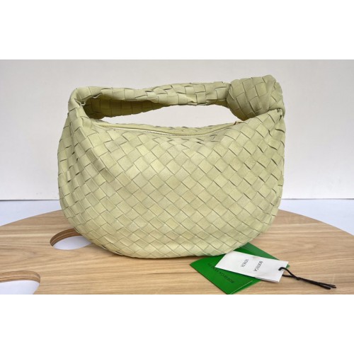 Bottega Veneta Teen intrecciato suede shoulder bag in Lemon Washed Suede