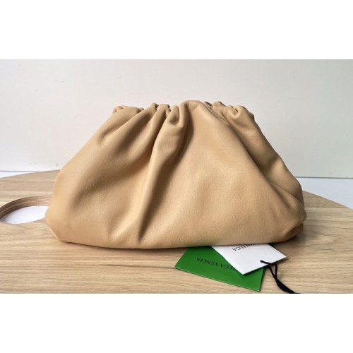 Bottega Veneta Teen leather clutch in Almond Calfskin