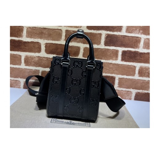 Gucci embossed mini tote bag in Black embossed leather