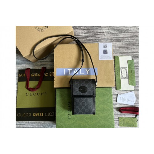 Gucci Mini bag with Interlocking G in Black Supreme canvas