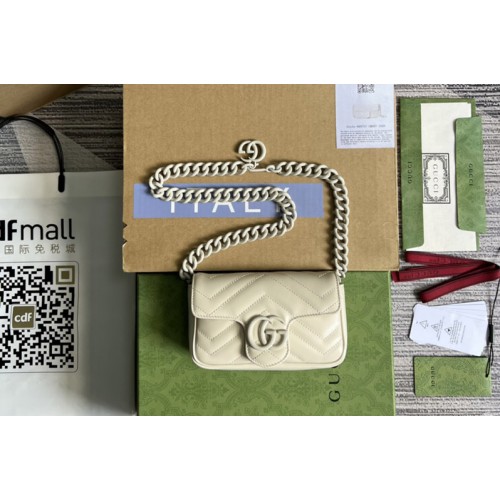 Gucci Marmont belt bag in White chevron matelasse leather