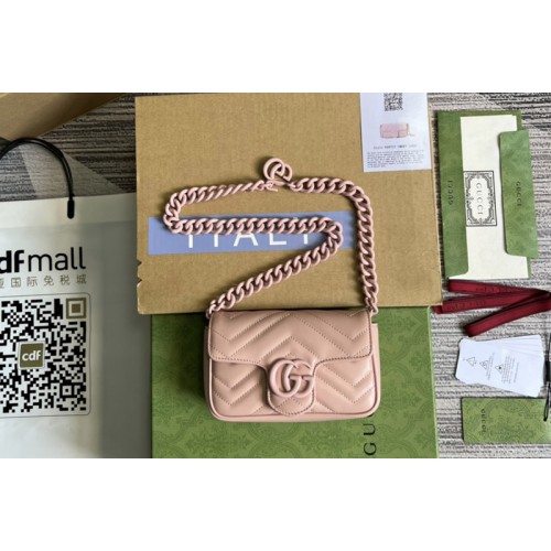 Gucci Marmont belt bag in Pink chevron matelasse leather