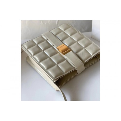 Bottega Veneta padded marie bag in White Calfskin Leather