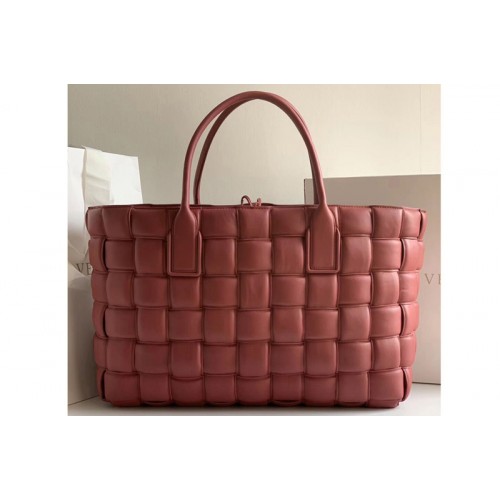 Bottega Veneta Maxi Intreccio Big Tote Bag in Bordeaux Lambskin leather