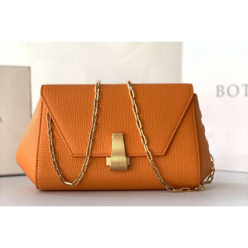 Bottega Veneta Mini BV Angle Shoulder Bags in Orange grainy textured calfskin