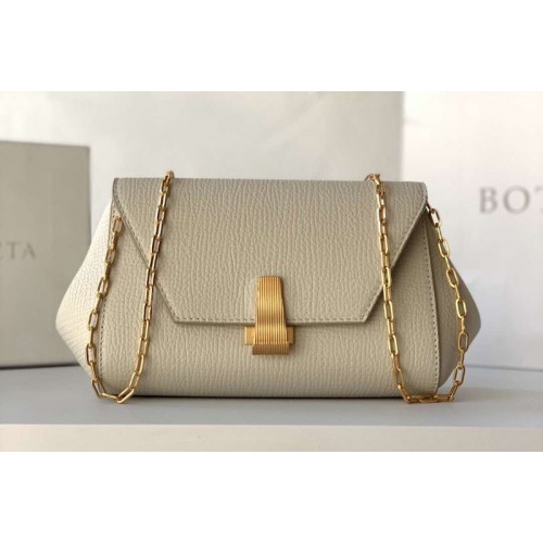 Bottega Veneta Mini BV Angle Shoulder Bags in Beige grainy textured calfskin