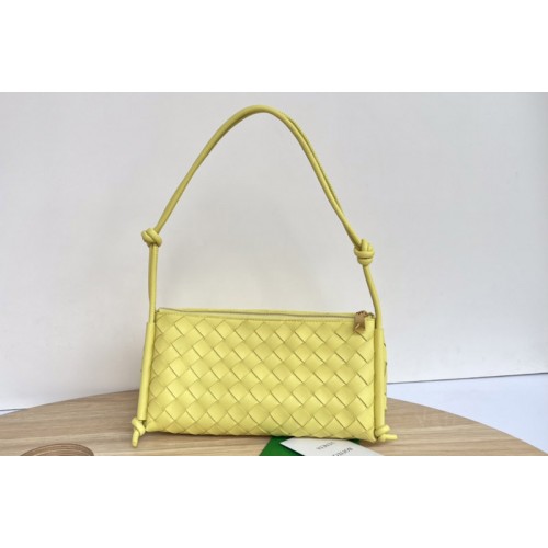 Bottega Veneta Pouch With Strap in Yellow intrecciato leather