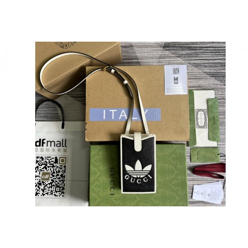 adidas x Gucci phone case in Black and White leather