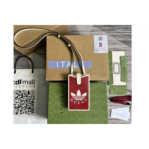 adidas x Gucci phone case in Red and off-white leather
