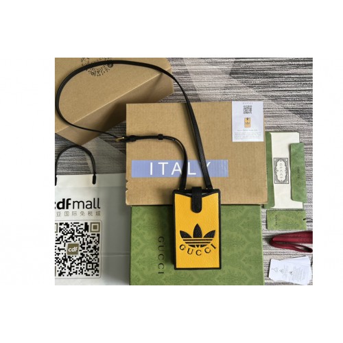 adidas x Gucci phone case in Orange and Black leather