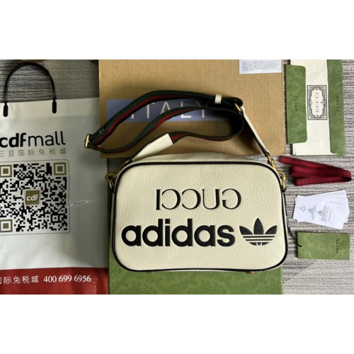 adidas x Gucci small shoulder bag in White leather