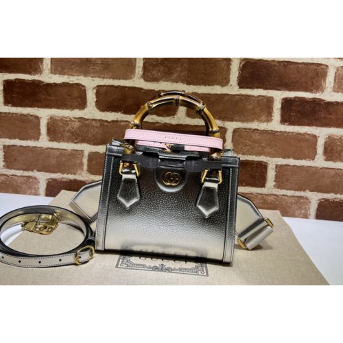 Gucci Diana mini tote bag in Silver leather