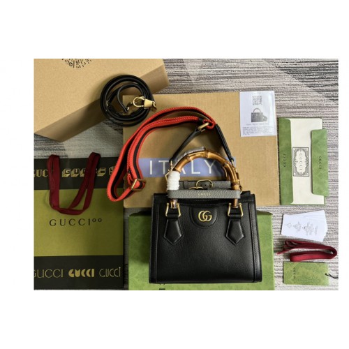 Gucci Diana mini tote bag in Black leather