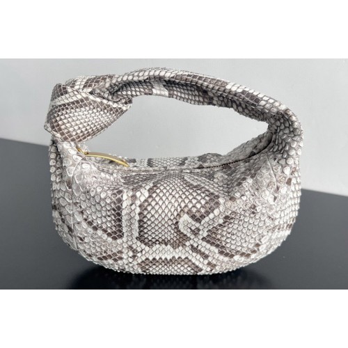 Bottega Veneta Mini Jodie Python top handle bag with rounded shape and signature knot