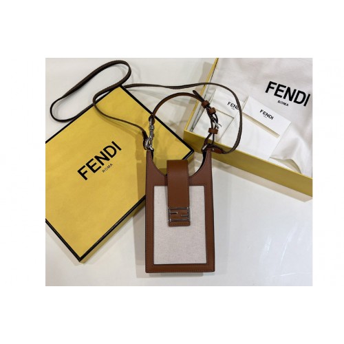 Fendi Phone Bag in White fabric mobile phone holder