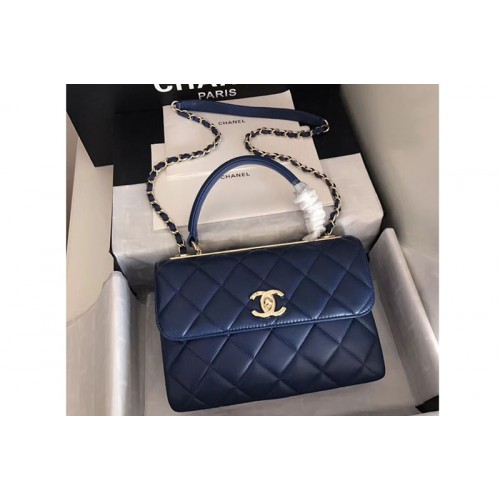 Chanel Original Sheepskin Blue Leather Tote Bag A92236 Gold Chain Chanel Original Sheepskin Blue Leather Tote Bag A92236 Gold Chain