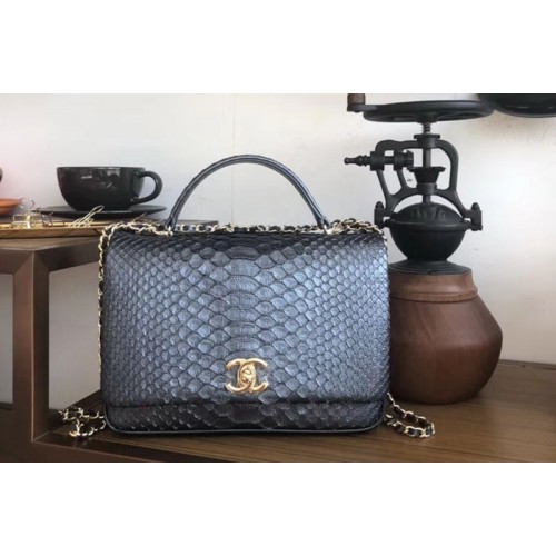 Chanel Original Python Leather Shoulder Bag A57043 Black