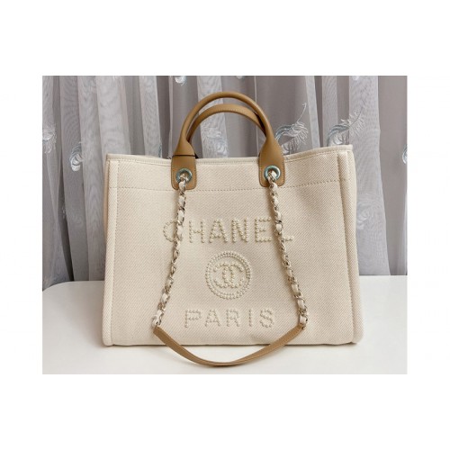 Chanel A66941 Large Shopping Bag Beige Mixed Fibers Chanel A66941 Large Shopping Bag Beige Mixed Fibers