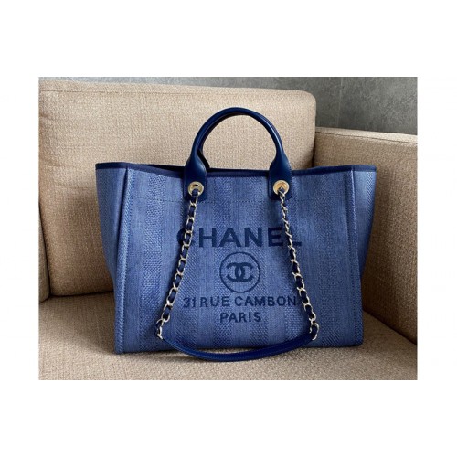 Chanel A66941 Large Shopping Bag Blue Mixed Fibers