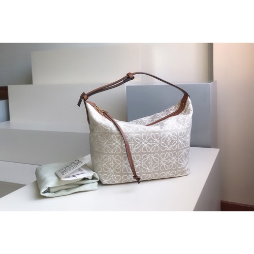 Loewe Cubi bag in Anagram jacquard and calfskin