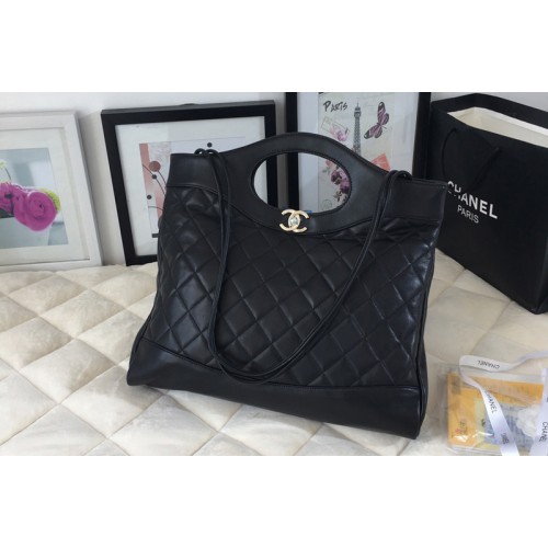 Chanel 31 Shopping Bags Black Calfskin Leather