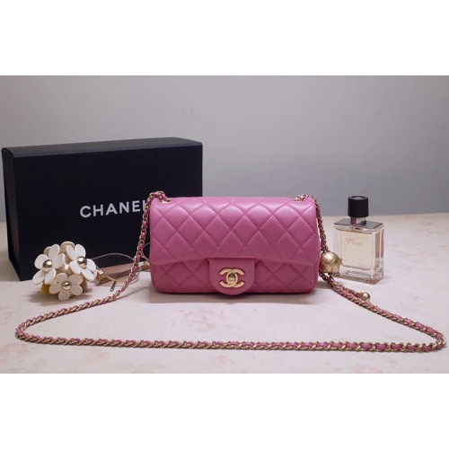 Chanel AS1787 Flap Bag in Pink Lambskin & Gold-Tone Meta