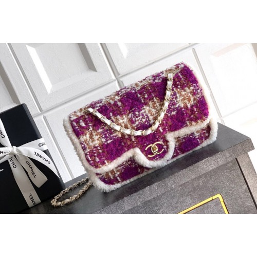 Chanel AS5686 Large Flap Bag in Fuschia/Pink Tweed