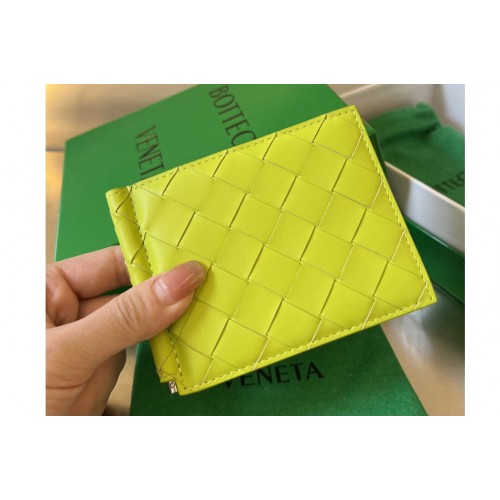 Bottega Veneta Intrecciato Bill Clip Wallet in Kiwi Leather