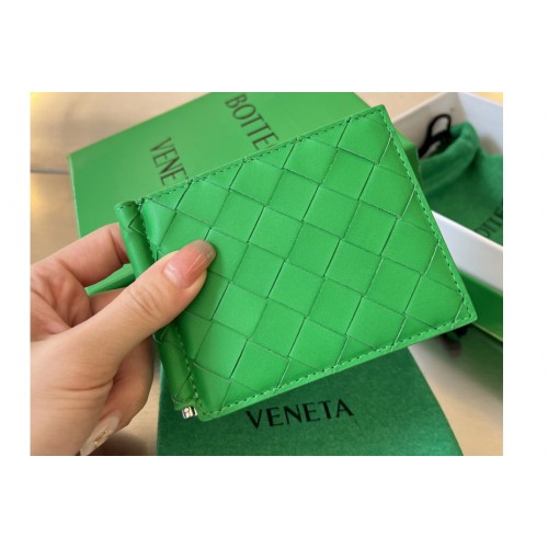 Bottega Veneta Intrecciato Bill Clip Wallet in Parakeet Leather