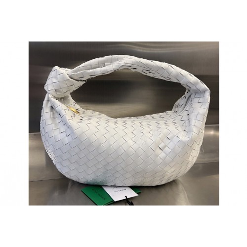 Bottega Veneta Small Jodie Bag in White intrecciato leather