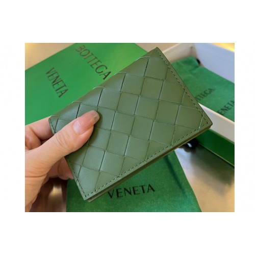Bottega Veneta Intrecciato Business Card Case in Avocado Leather