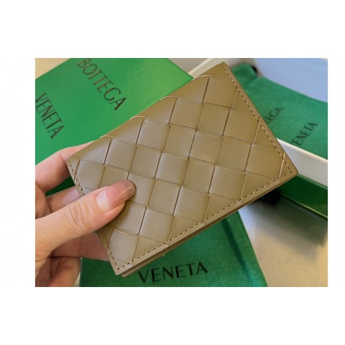 Bottega Veneta Intrecciato Business Card Case in Acorn Leather