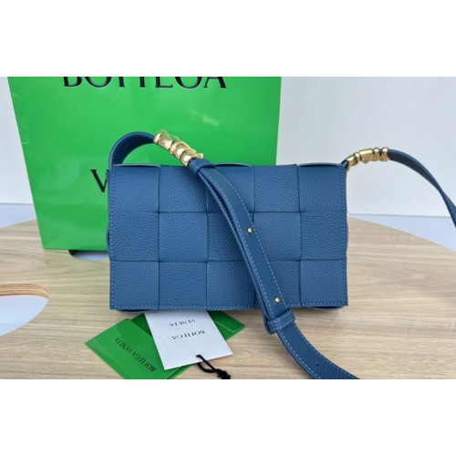 Bottega Veneta Cassette cross-body bag in Blue Intreccio leather