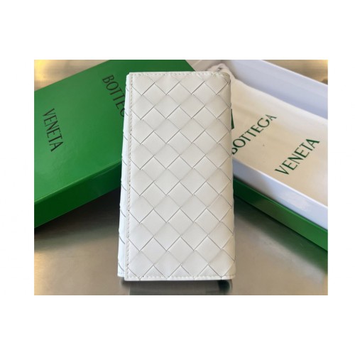 Bottega Veneta Long Intrecciato Wallet in White Leather