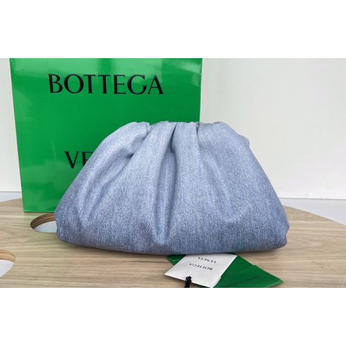 Bottega Veneta Teen Pouch in Teen intrecciato denim effect leather clutch