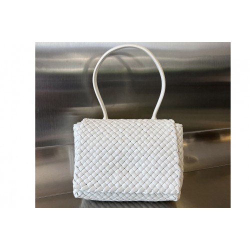Bottega Veneta Patti Top Handle Bag in White Leather