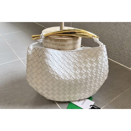 Bottega Veneta Sardine Bag in White intrecciato leather