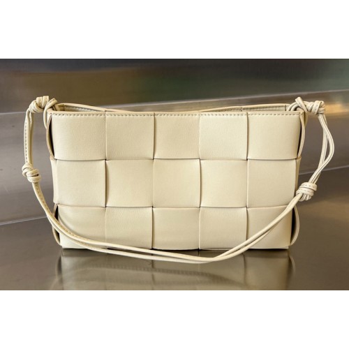 Bottega Veneta Cassette Pouch On Strap Bag In oatmeal Leather