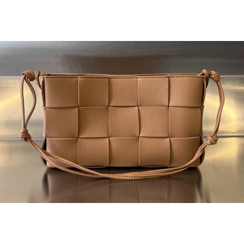 Bottega Veneta Cassette Pouch On Strap Bag In Caramel Leather