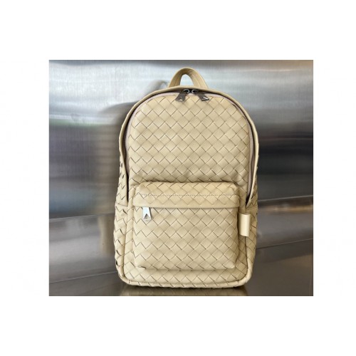 Bottega Veneta Small Intrecciato Backpack In Oatmeal Leather