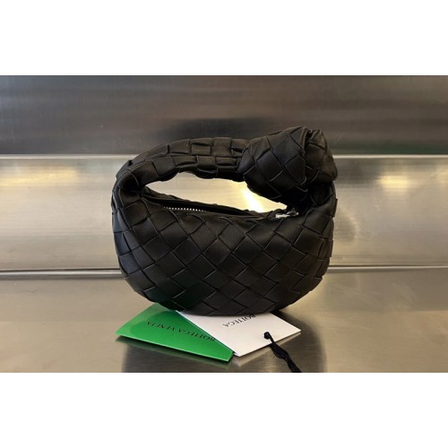 Bottega Veneta Candy Jodie Bag in Black intreccio leather With Silver Buckle