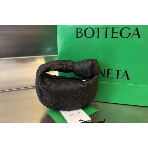 Bottega Veneta Candy Jodie Bag in Black intreccio leather With Gold Buckle