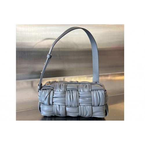 Bottega Veneta Small Brick Cassette Bag in Grey Leather