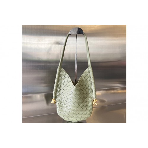 Bottega Veneta Small Solstice Shoulder Bag in Travertine Leather