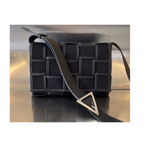 Bottega Veneta Medium Cassette Bag in Black Canvas