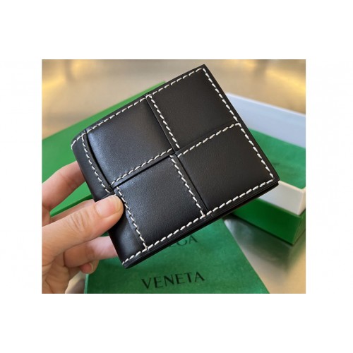 Bottega Veneta Cassette Bi-Fold Wallet in Black Leather